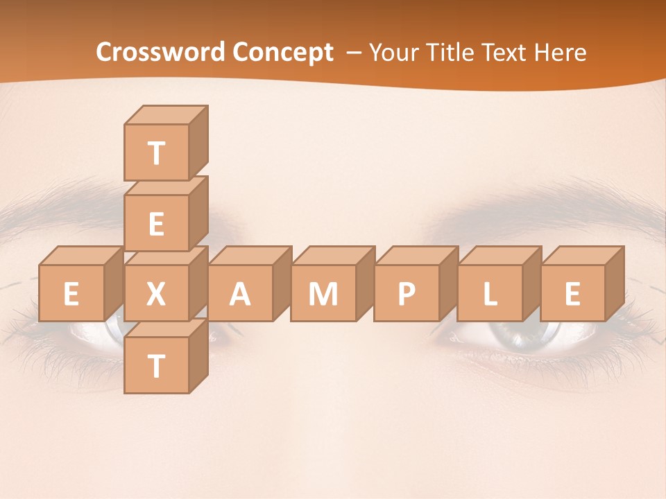 A Woman's Blue Eyes With A Brown Background PowerPoint Template