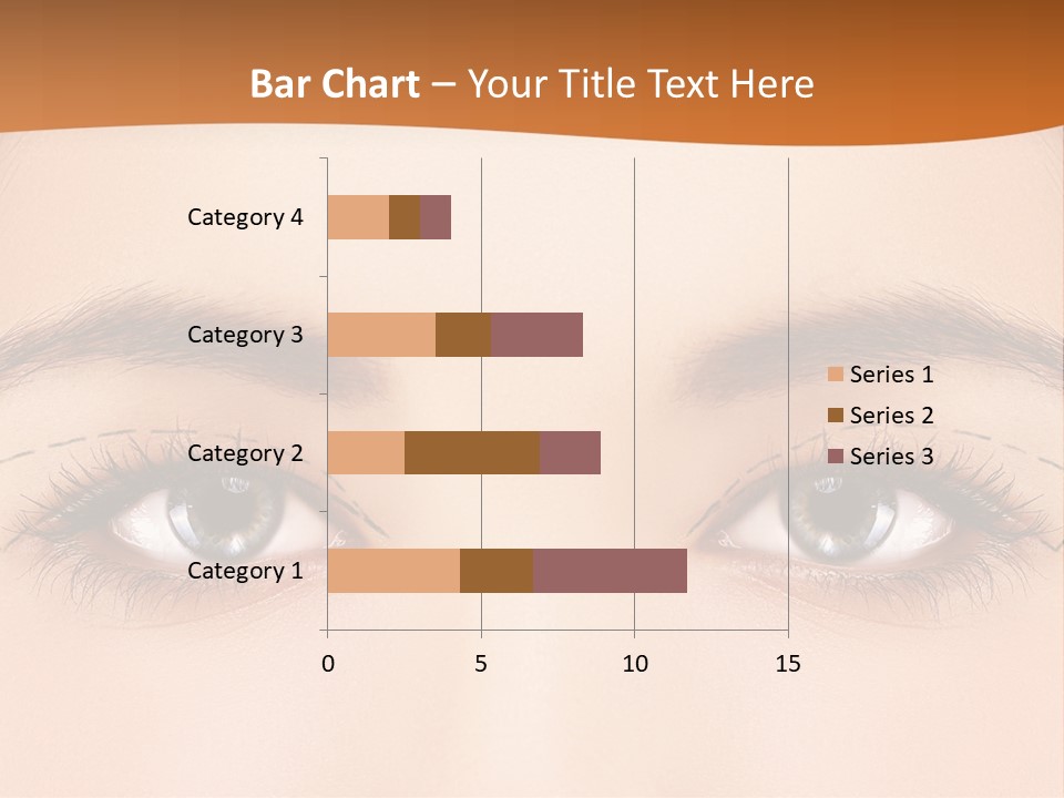 A Woman's Blue Eyes With A Brown Background PowerPoint Template