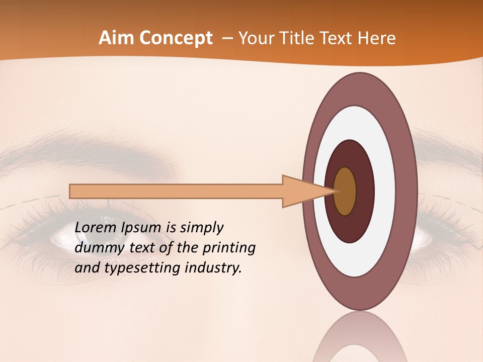 A Woman's Blue Eyes With A Brown Background PowerPoint Template