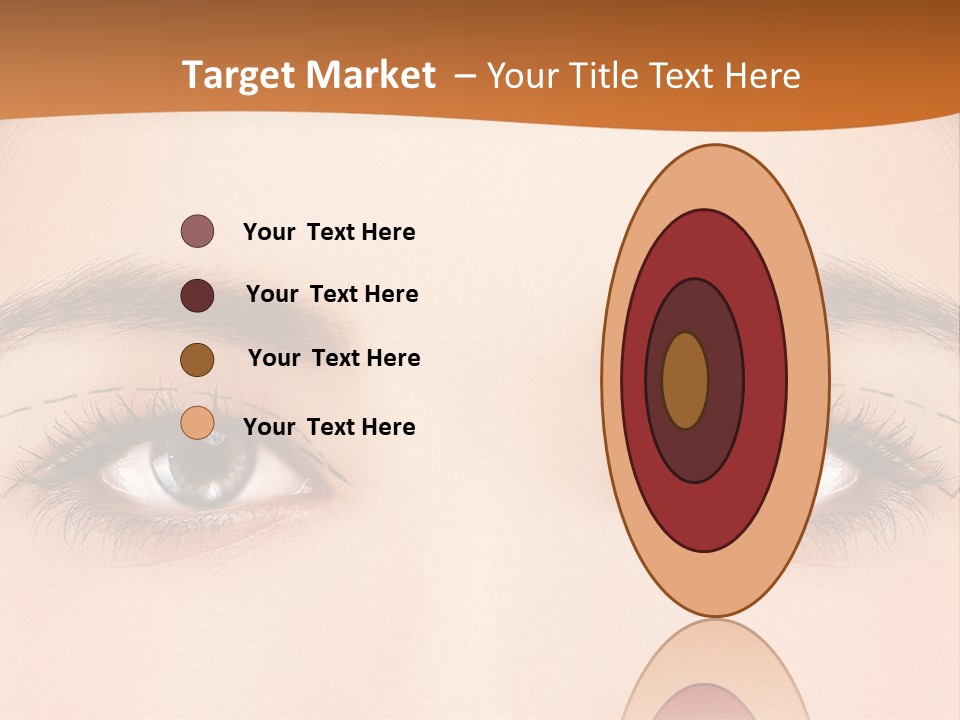A Woman's Blue Eyes With A Brown Background PowerPoint Template