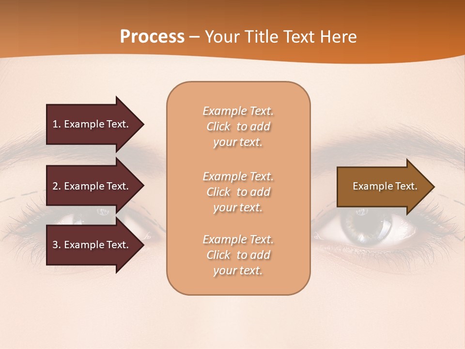 A Woman's Blue Eyes With A Brown Background PowerPoint Template