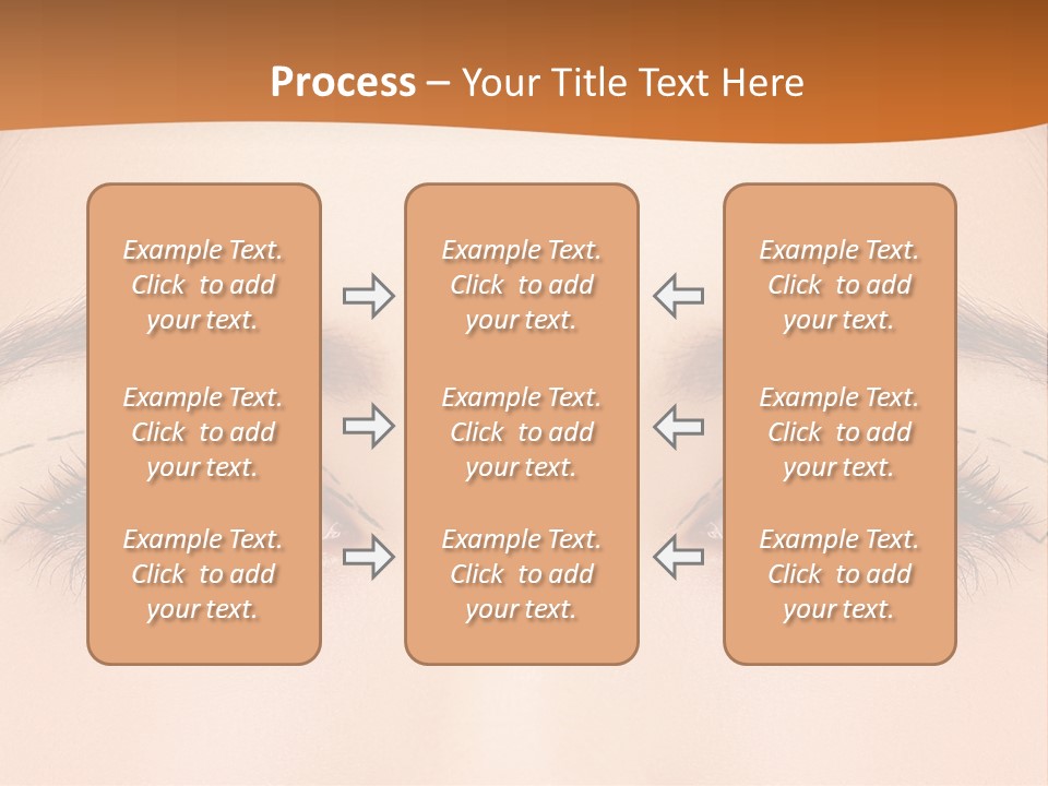 A Woman's Blue Eyes With A Brown Background PowerPoint Template