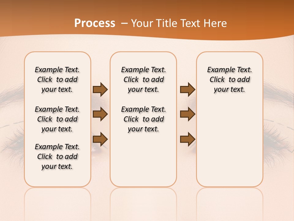 A Woman's Blue Eyes With A Brown Background PowerPoint Template
