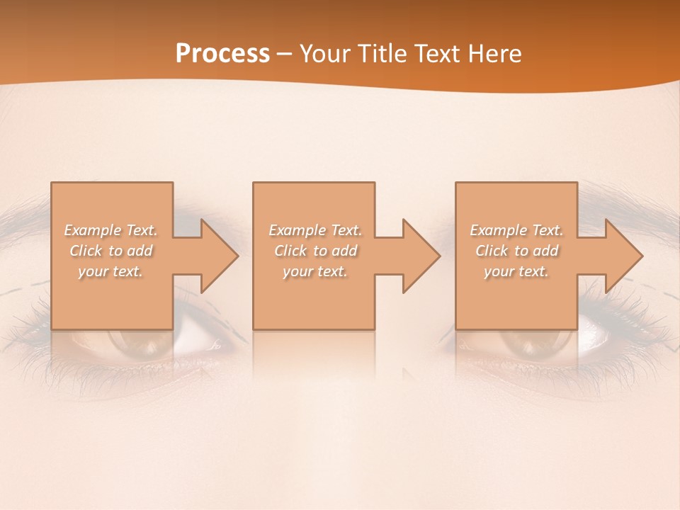 A Woman's Blue Eyes With A Brown Background PowerPoint Template