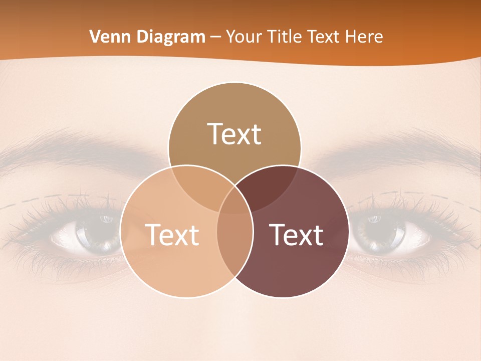 A Woman's Blue Eyes With A Brown Background PowerPoint Template