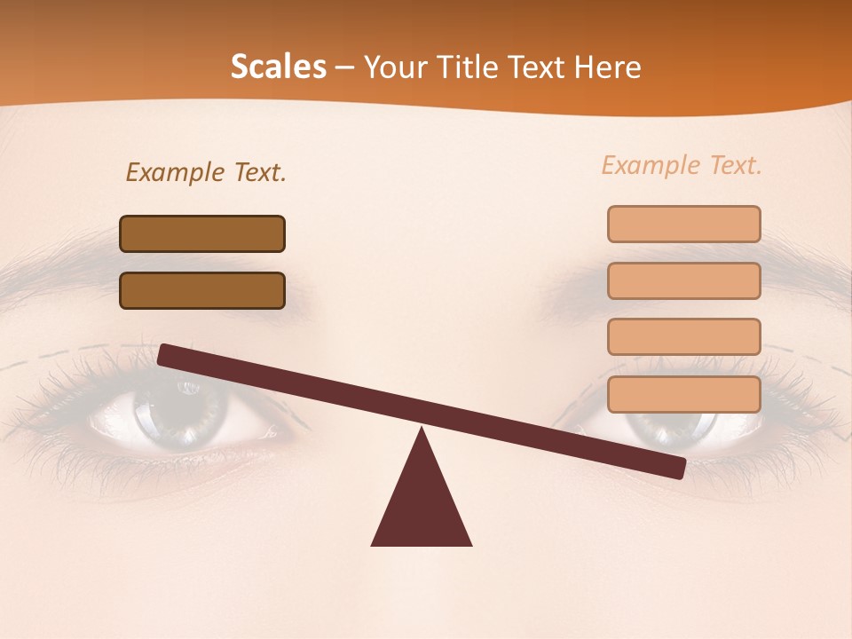 A Woman's Blue Eyes With A Brown Background PowerPoint Template