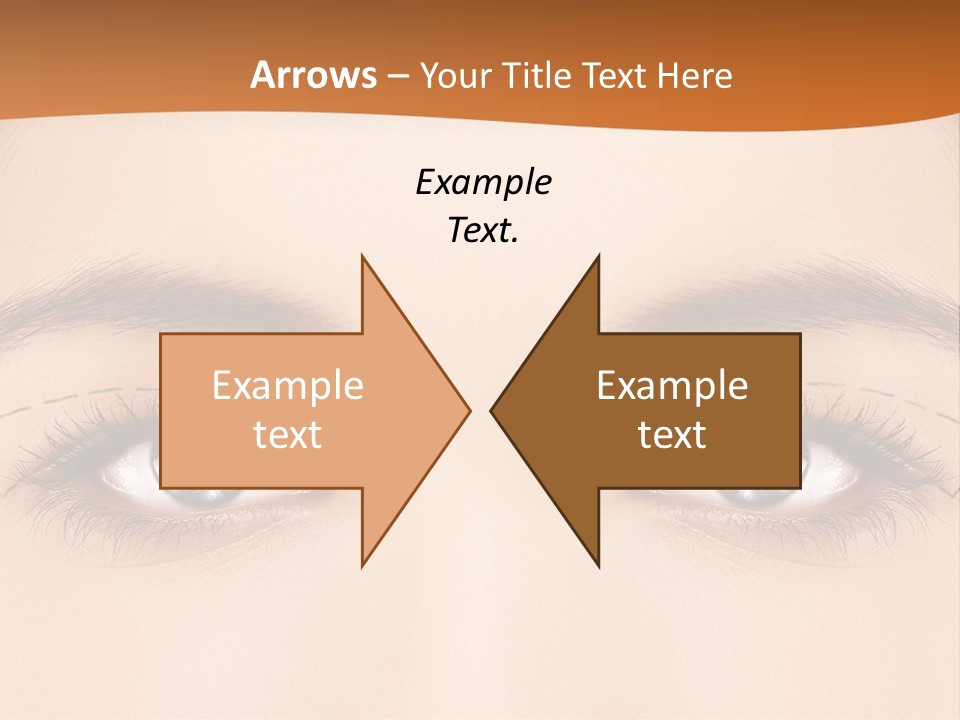 A Woman's Blue Eyes With A Brown Background PowerPoint Template