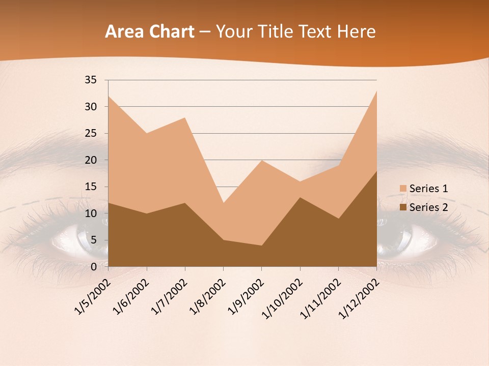 A Woman's Blue Eyes With A Brown Background PowerPoint Template