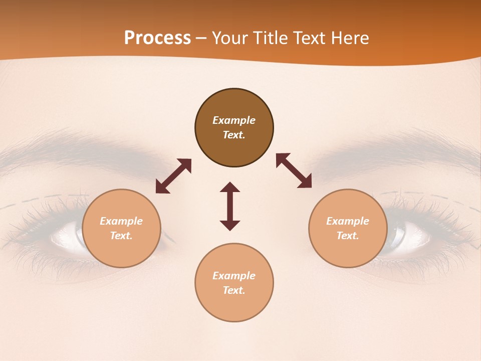 A Woman's Blue Eyes With A Brown Background PowerPoint Template