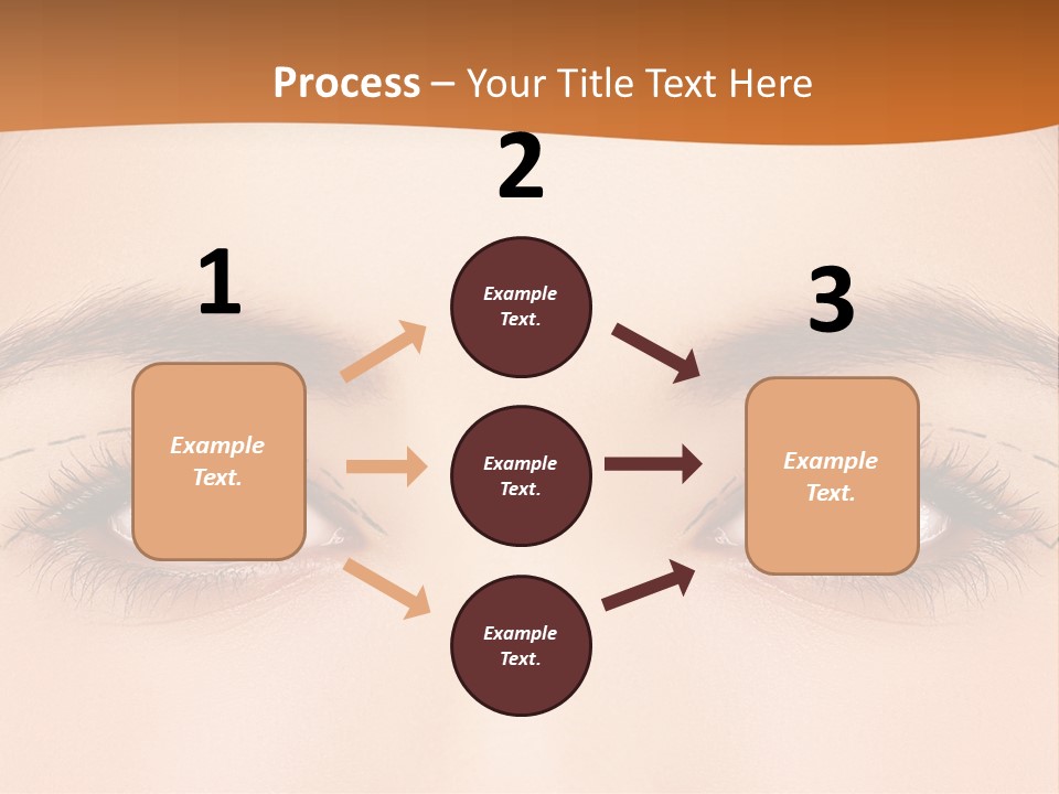 A Woman's Blue Eyes With A Brown Background PowerPoint Template