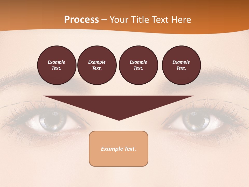 A Woman's Blue Eyes With A Brown Background PowerPoint Template
