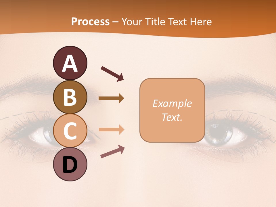 A Woman's Blue Eyes With A Brown Background PowerPoint Template