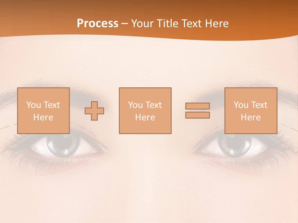 A Woman's Blue Eyes With A Brown Background PowerPoint Template