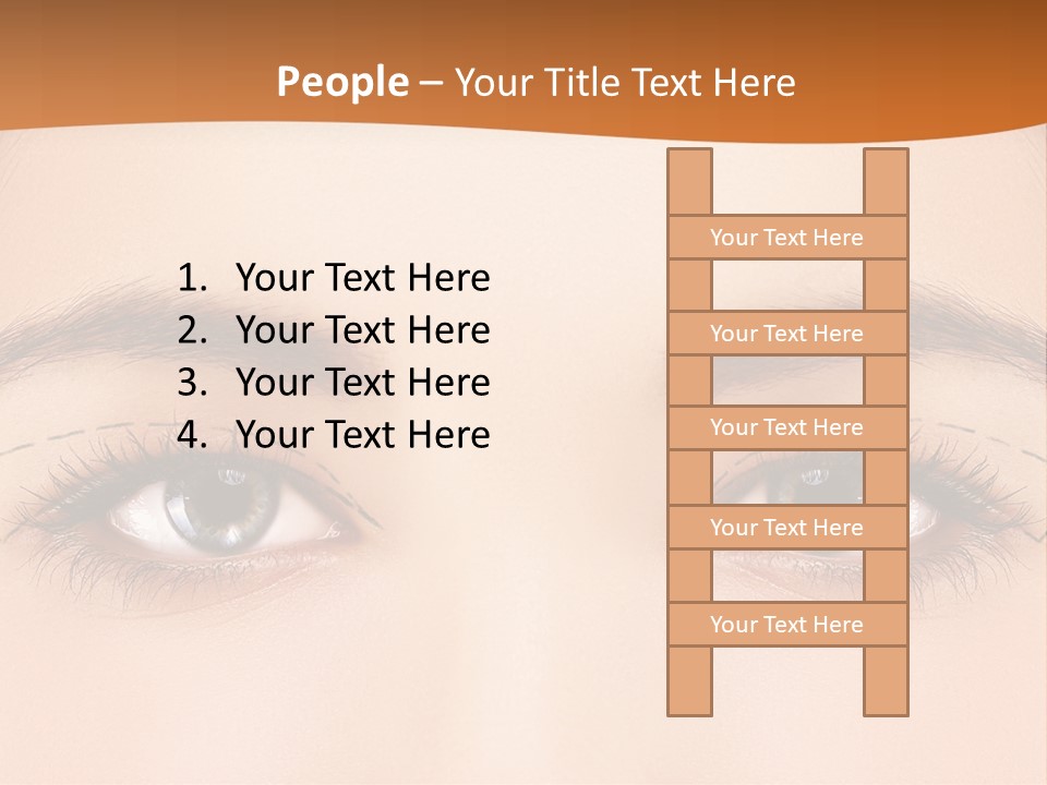 A Woman's Blue Eyes With A Brown Background PowerPoint Template