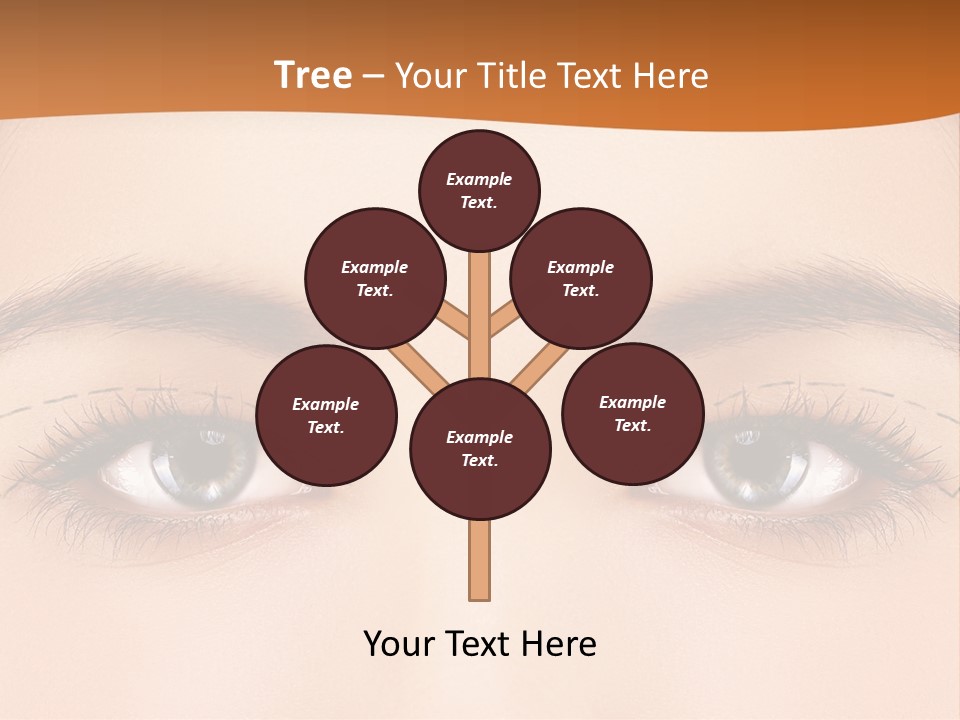 A Woman's Blue Eyes With A Brown Background PowerPoint Template