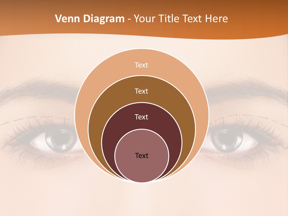 A Woman's Blue Eyes With A Brown Background PowerPoint Template