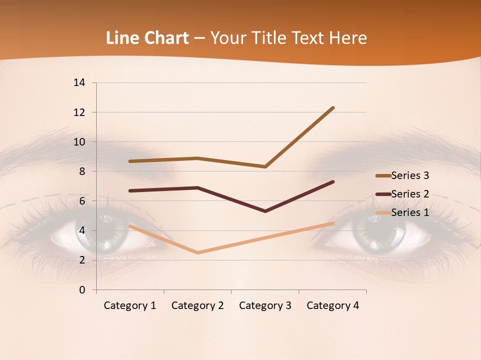 A Woman's Blue Eyes With A Brown Background PowerPoint Template