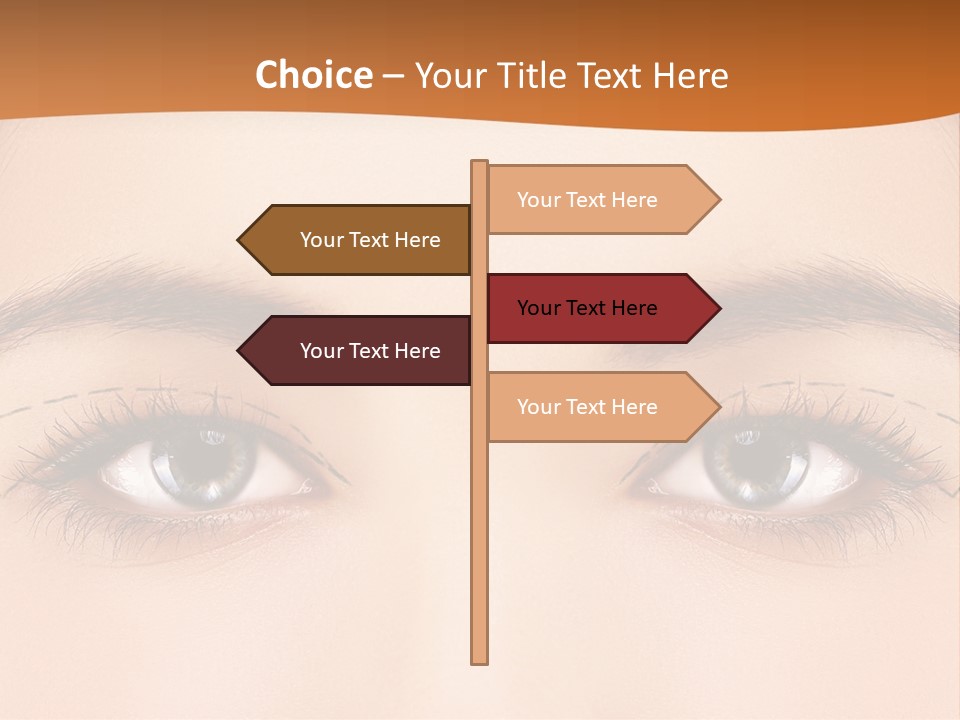 A Woman's Blue Eyes With A Brown Background PowerPoint Template