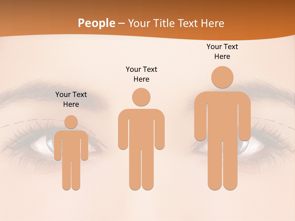 A Woman's Blue Eyes With A Brown Background PowerPoint Template