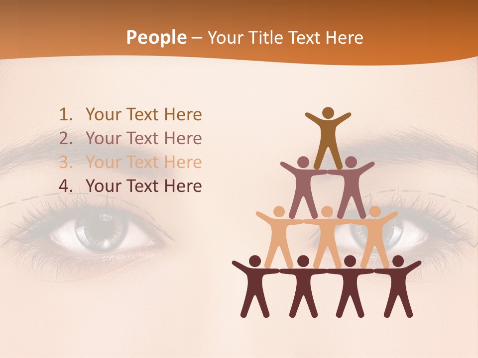 A Woman's Blue Eyes With A Brown Background PowerPoint Template