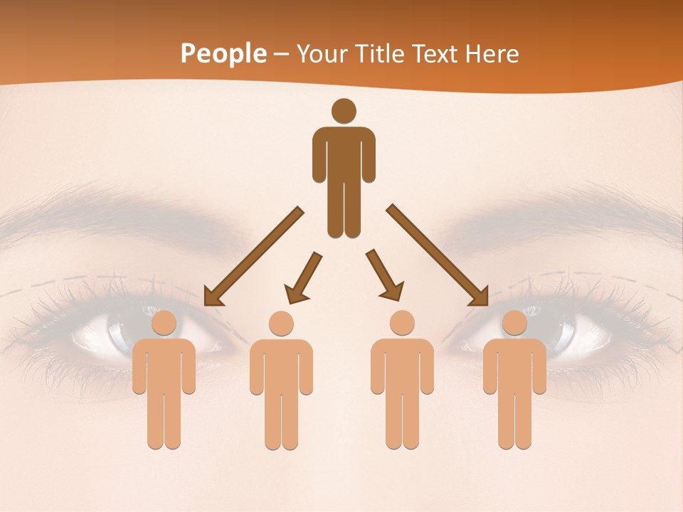 A Woman's Blue Eyes With A Brown Background PowerPoint Template