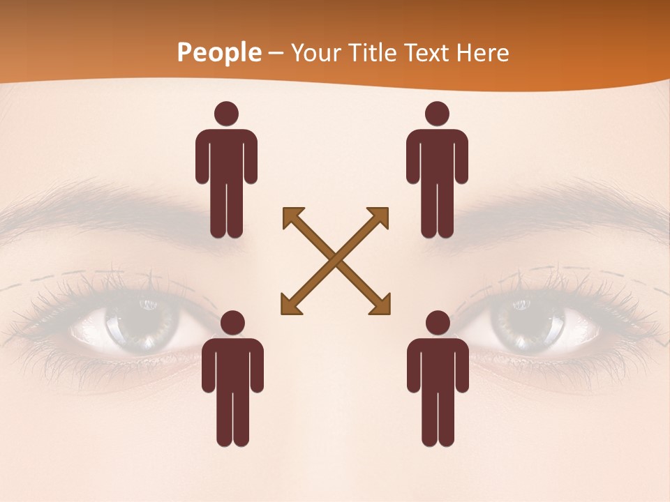 A Woman's Blue Eyes With A Brown Background PowerPoint Template