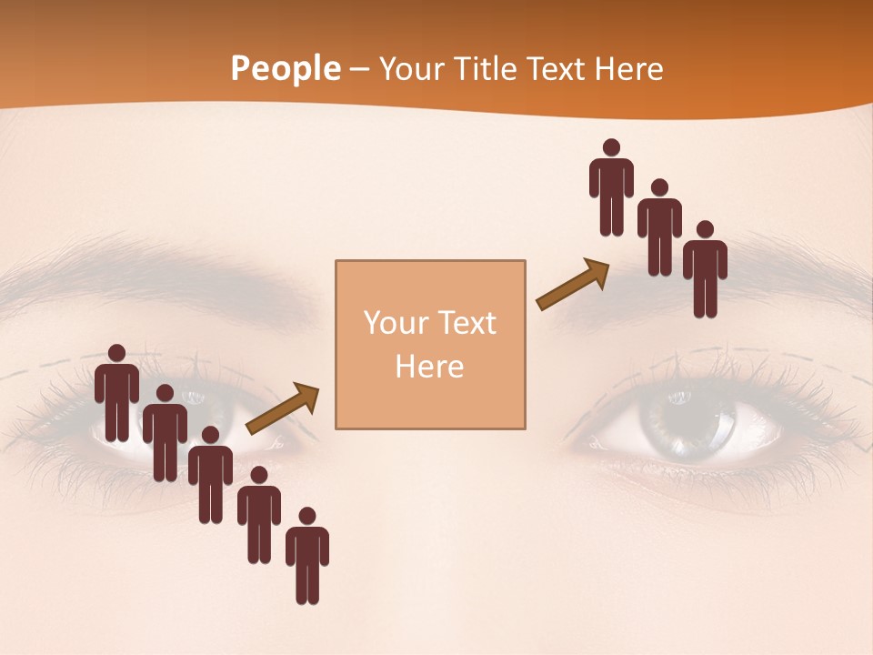 A Woman's Blue Eyes With A Brown Background PowerPoint Template