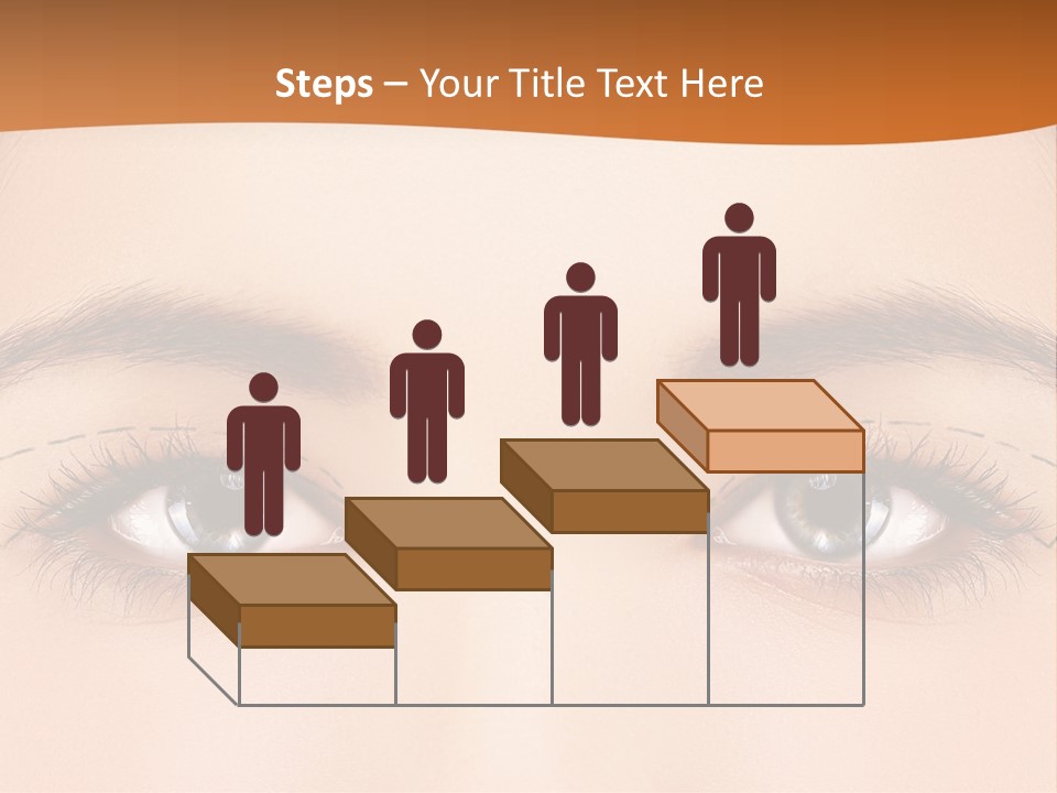A Woman's Blue Eyes With A Brown Background PowerPoint Template