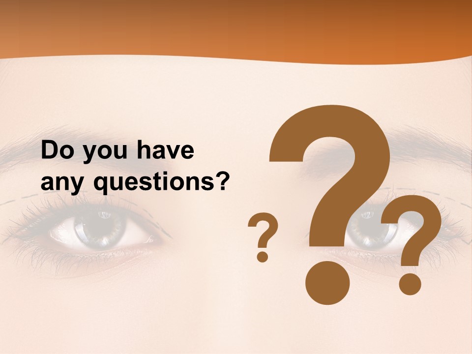 A Woman's Blue Eyes With A Brown Background PowerPoint Template