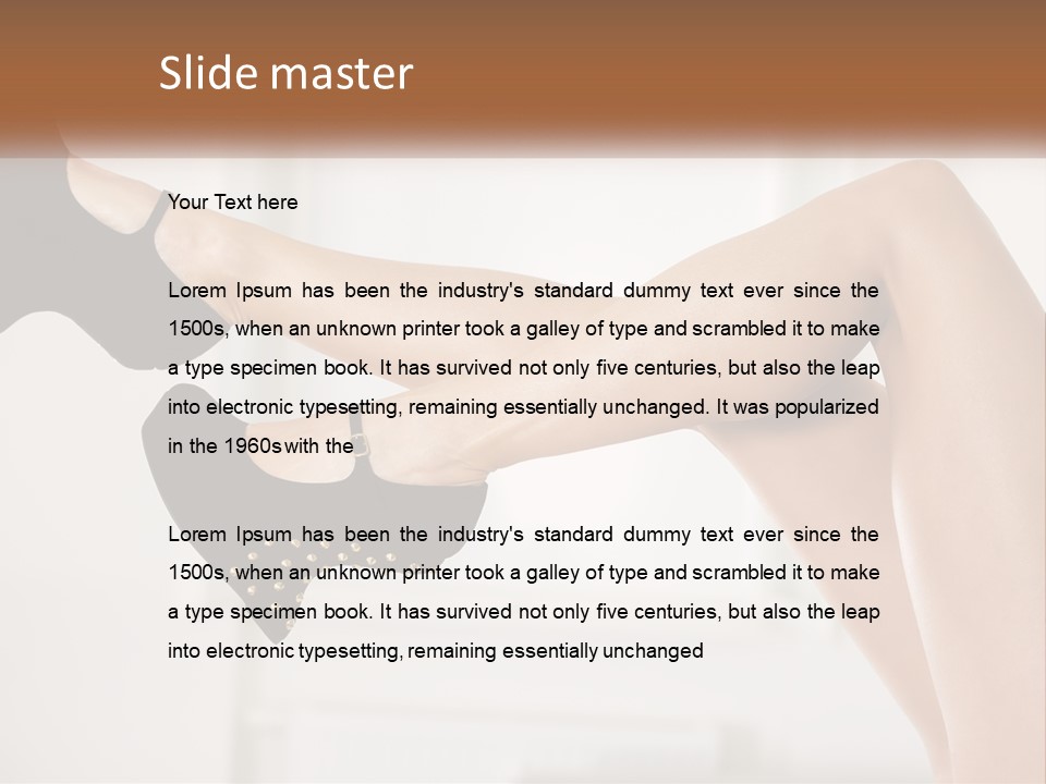 A Woman's Legs With Black Shoes And Heels PowerPoint Template