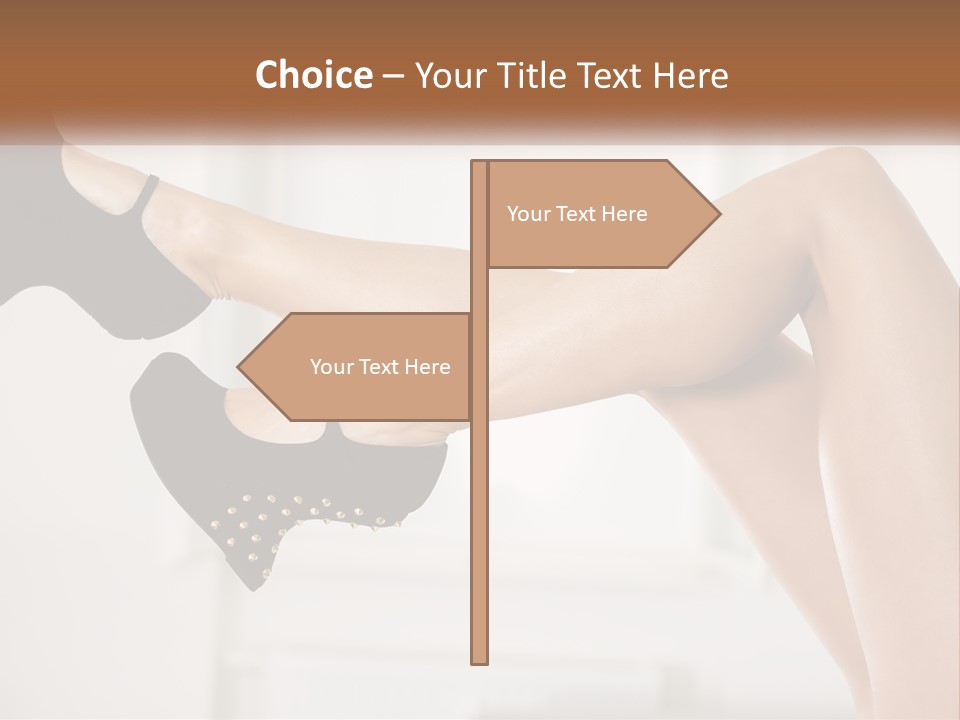 A Woman's Legs With Black Shoes And Heels PowerPoint Template