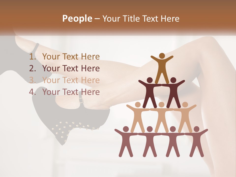 A Woman's Legs With Black Shoes And Heels PowerPoint Template