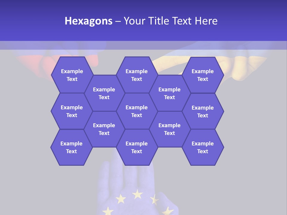 A Group Of Hands Painted With The Colors Of The Flag Of The Country Of Ukraine PowerPoint Template