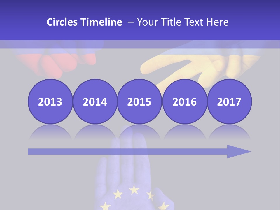 A Group Of Hands Painted With The Colors Of The Flag Of The Country Of Ukraine PowerPoint Template