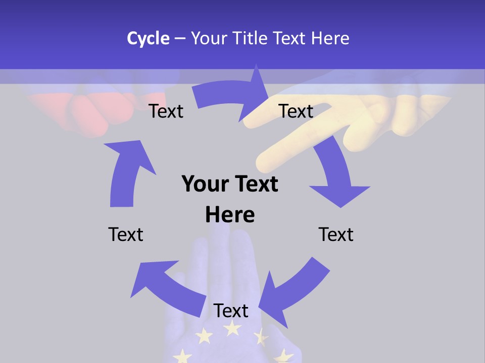 A Group Of Hands Painted With The Colors Of The Flag Of The Country Of Ukraine PowerPoint Template
