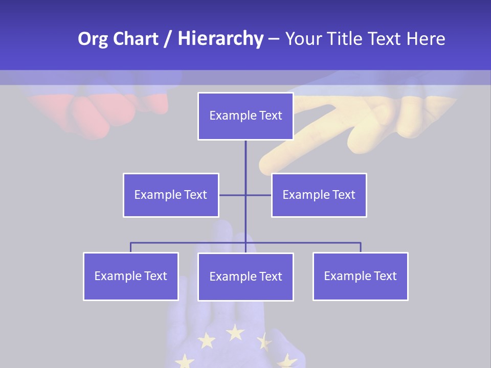 A Group Of Hands Painted With The Colors Of The Flag Of The Country Of Ukraine PowerPoint Template