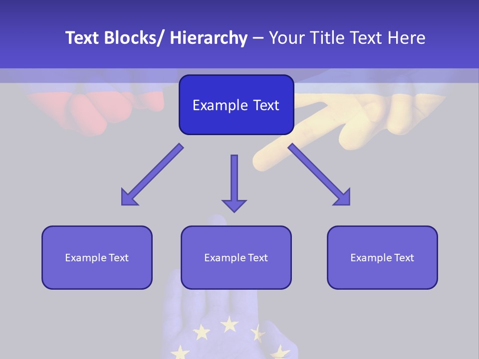 A Group Of Hands Painted With The Colors Of The Flag Of The Country Of Ukraine PowerPoint Template