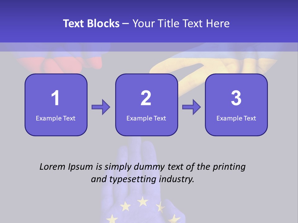 A Group Of Hands Painted With The Colors Of The Flag Of The Country Of Ukraine PowerPoint Template