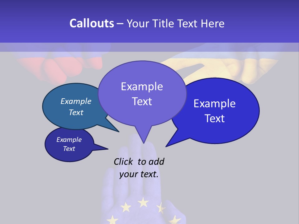 A Group Of Hands Painted With The Colors Of The Flag Of The Country Of Ukraine PowerPoint Template