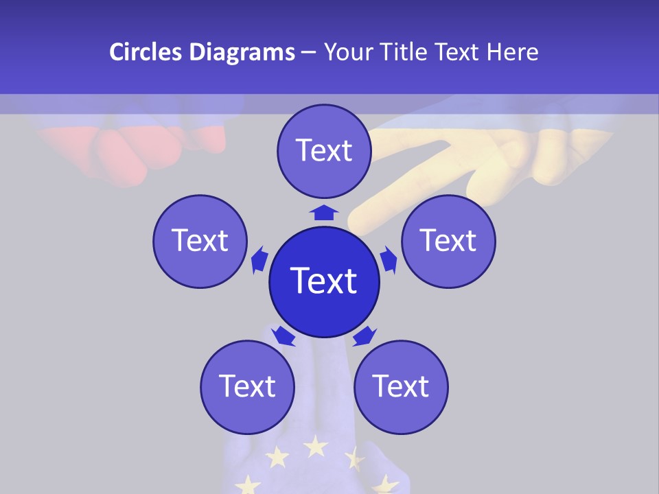 A Group Of Hands Painted With The Colors Of The Flag Of The Country Of Ukraine PowerPoint Template