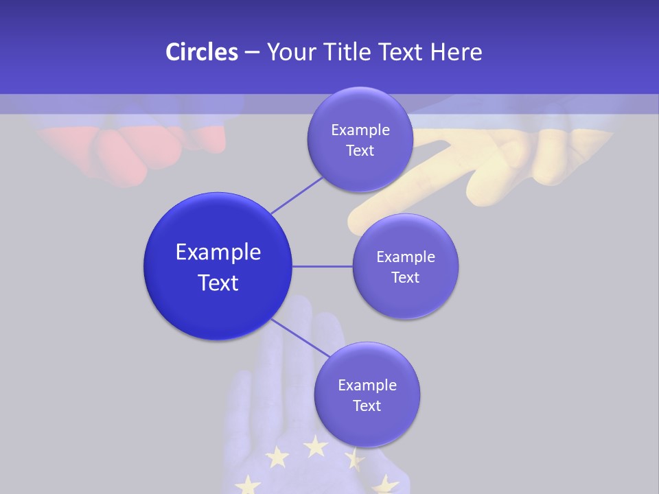 A Group Of Hands Painted With The Colors Of The Flag Of The Country Of Ukraine PowerPoint Template