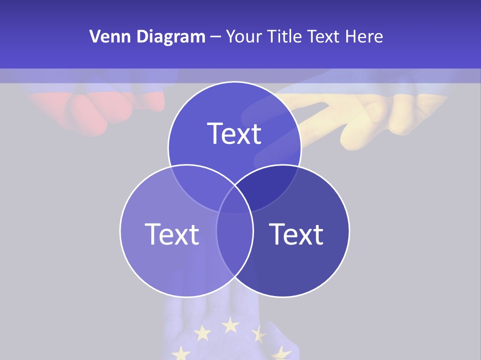 A Group Of Hands Painted With The Colors Of The Flag Of The Country Of Ukraine PowerPoint Template
