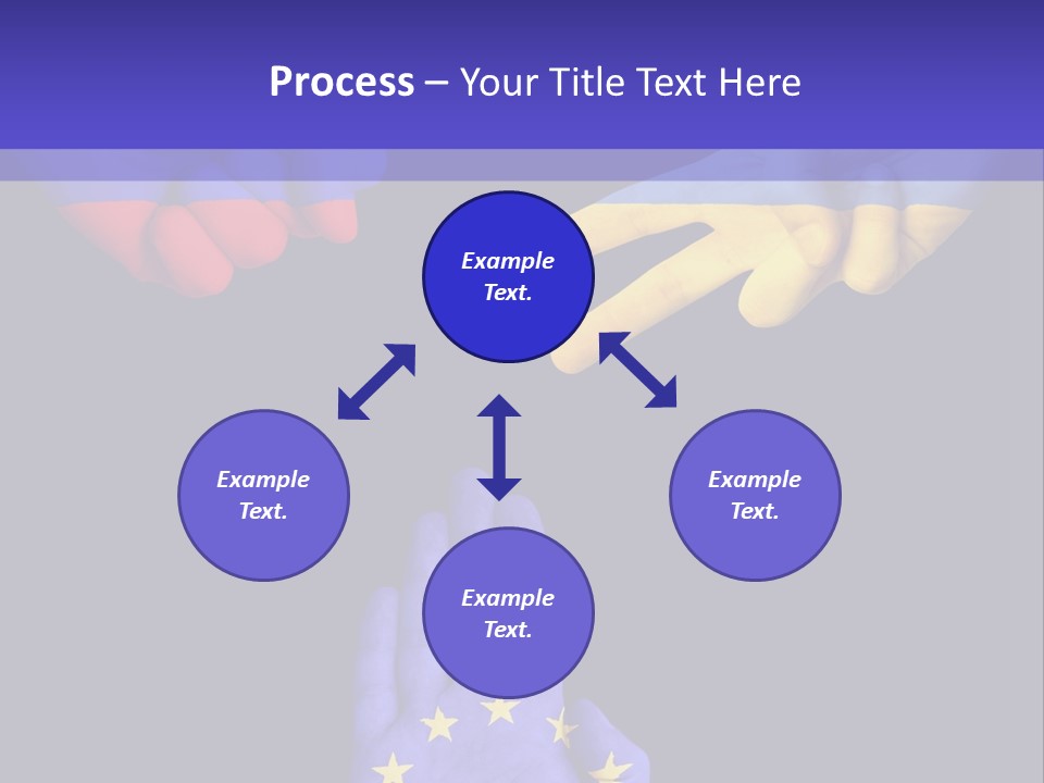 A Group Of Hands Painted With The Colors Of The Flag Of The Country Of Ukraine PowerPoint Template
