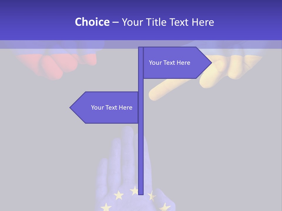 A Group Of Hands Painted With The Colors Of The Flag Of The Country Of Ukraine PowerPoint Template