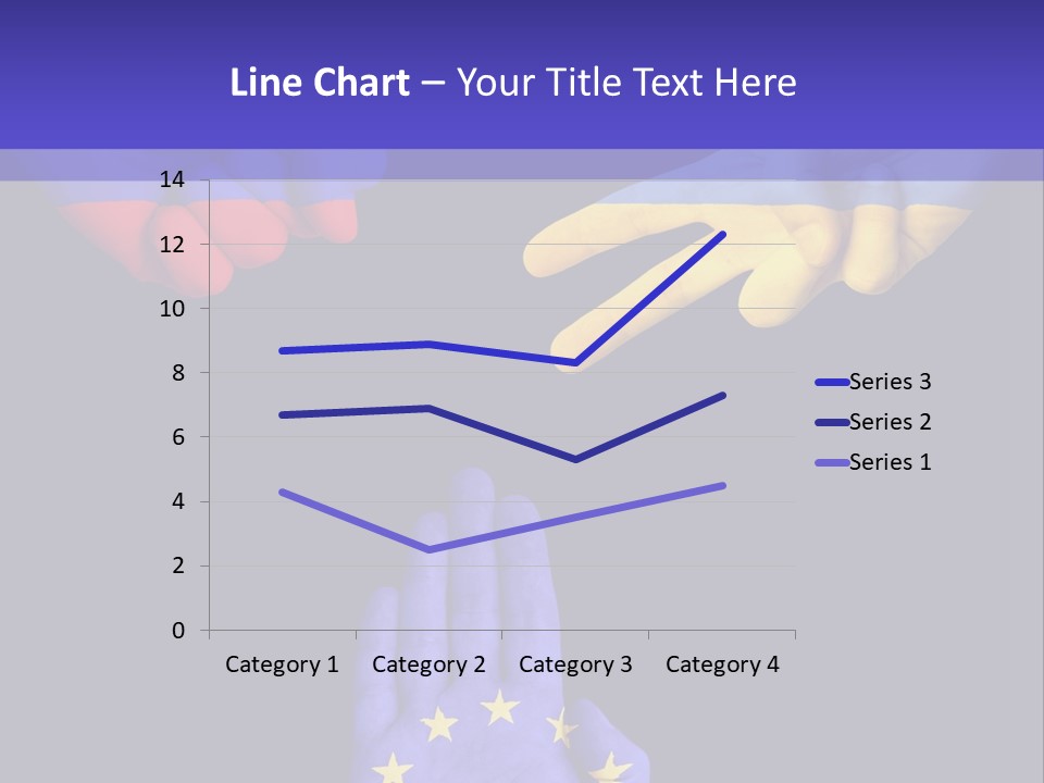 A Group Of Hands Painted With The Colors Of The Flag Of The Country Of Ukraine PowerPoint Template