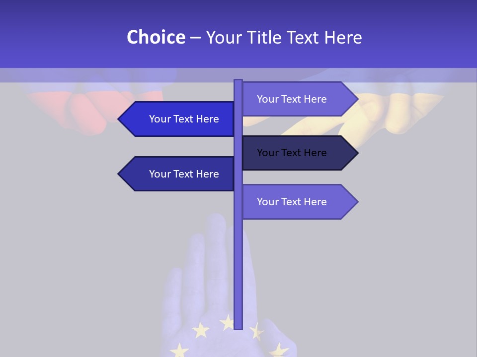 A Group Of Hands Painted With The Colors Of The Flag Of The Country Of Ukraine PowerPoint Template