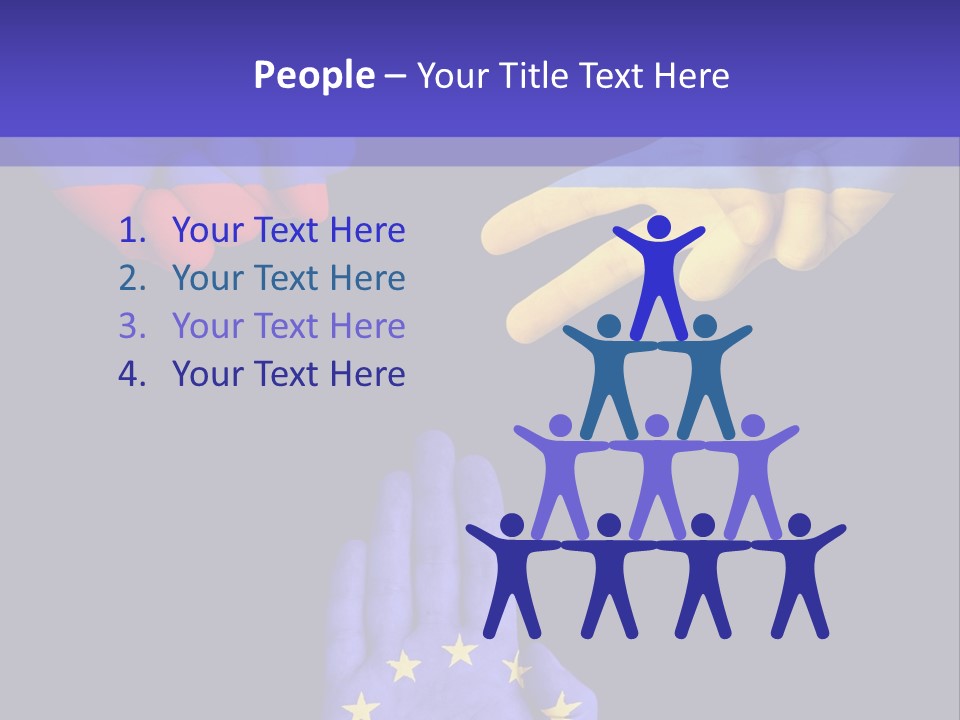 A Group Of Hands Painted With The Colors Of The Flag Of The Country Of Ukraine PowerPoint Template