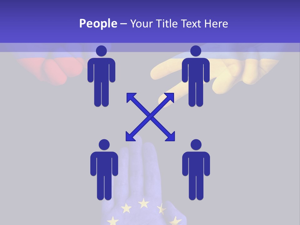 A Group Of Hands Painted With The Colors Of The Flag Of The Country Of Ukraine PowerPoint Template