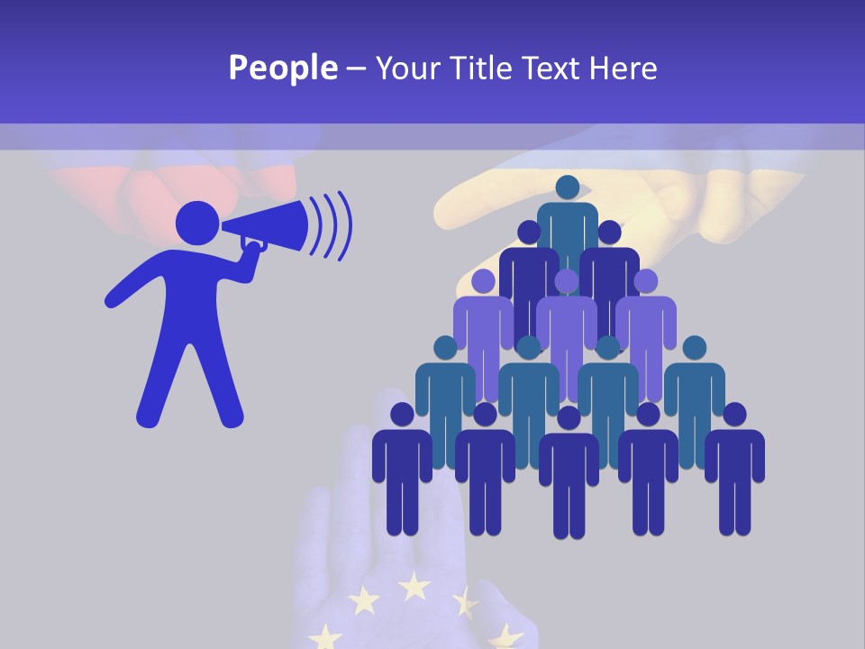 A Group Of Hands Painted With The Colors Of The Flag Of The Country Of Ukraine PowerPoint Template