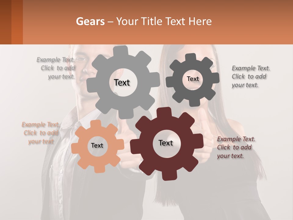 A Man And A Woman Giving Thumbs Up PowerPoint Template